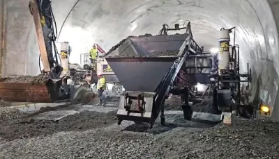 Tunel Momaia: A început turnarea betonului rutier pe A1 Sibiu-Pitești