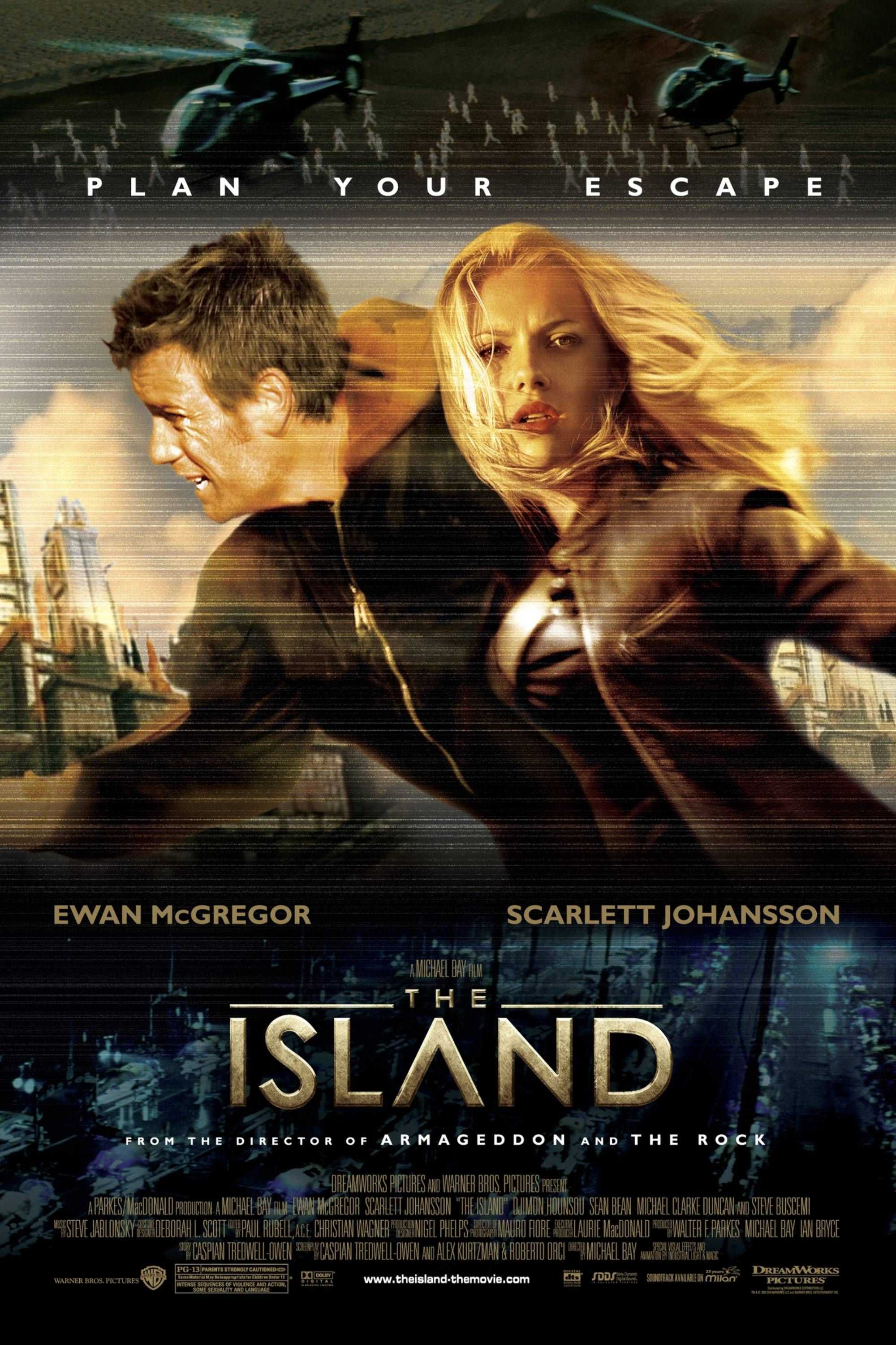 The Island - poster cu Ewan McGregor și Scarlett Johansson