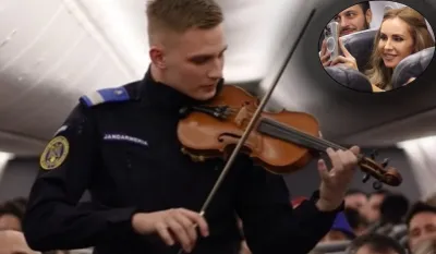 Ana Maria Pop: «M-a impresionat» gestul jandarmului care a cântat imnul la vioară în avion