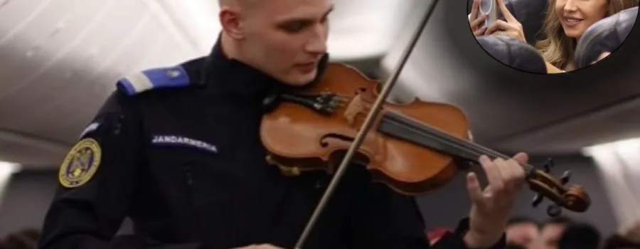 Ana Maria Pop: «M-a impresionat» gestul jandarmului care a cântat imnul la vioară în avion