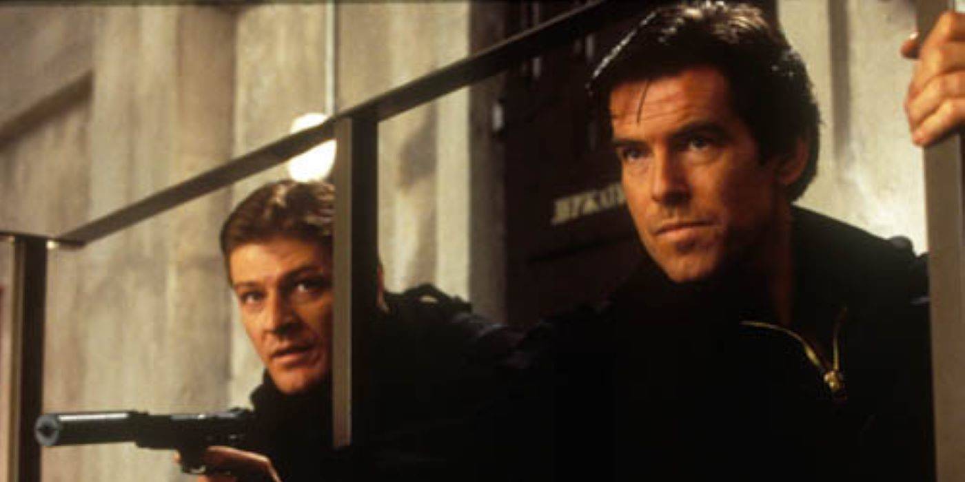 Sean Bean și Pierce Brosnan în rolurile 006 și 007 în GoldenEye