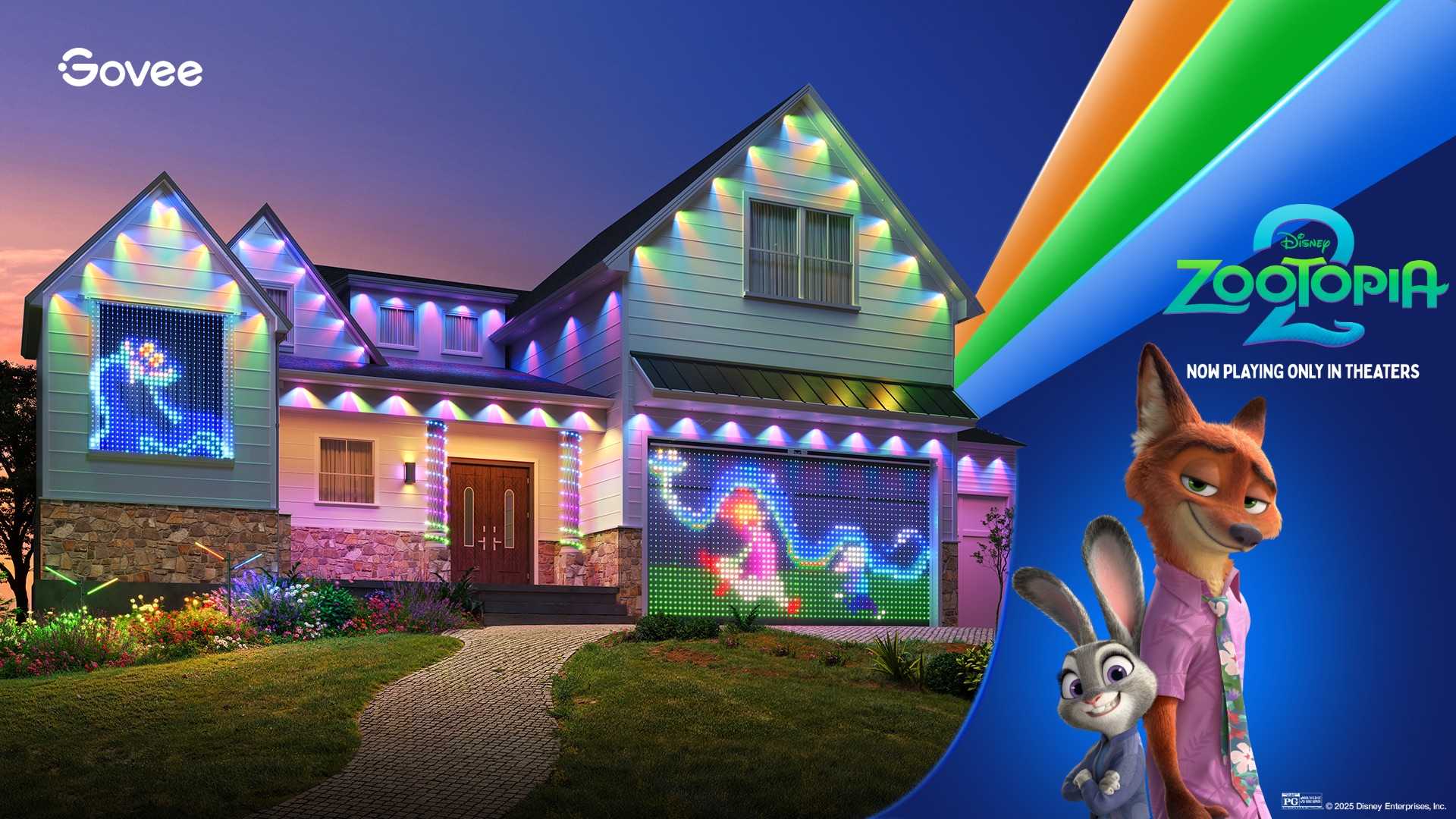 Govee Outdoor Lights cu tematica Zootopia 2