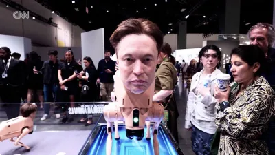 Miliardarii apar ca roboți-câini la expoziția Art Basel