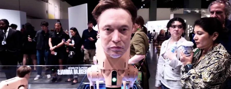 Miliardarii apar ca roboți-câini la expoziția Art Basel