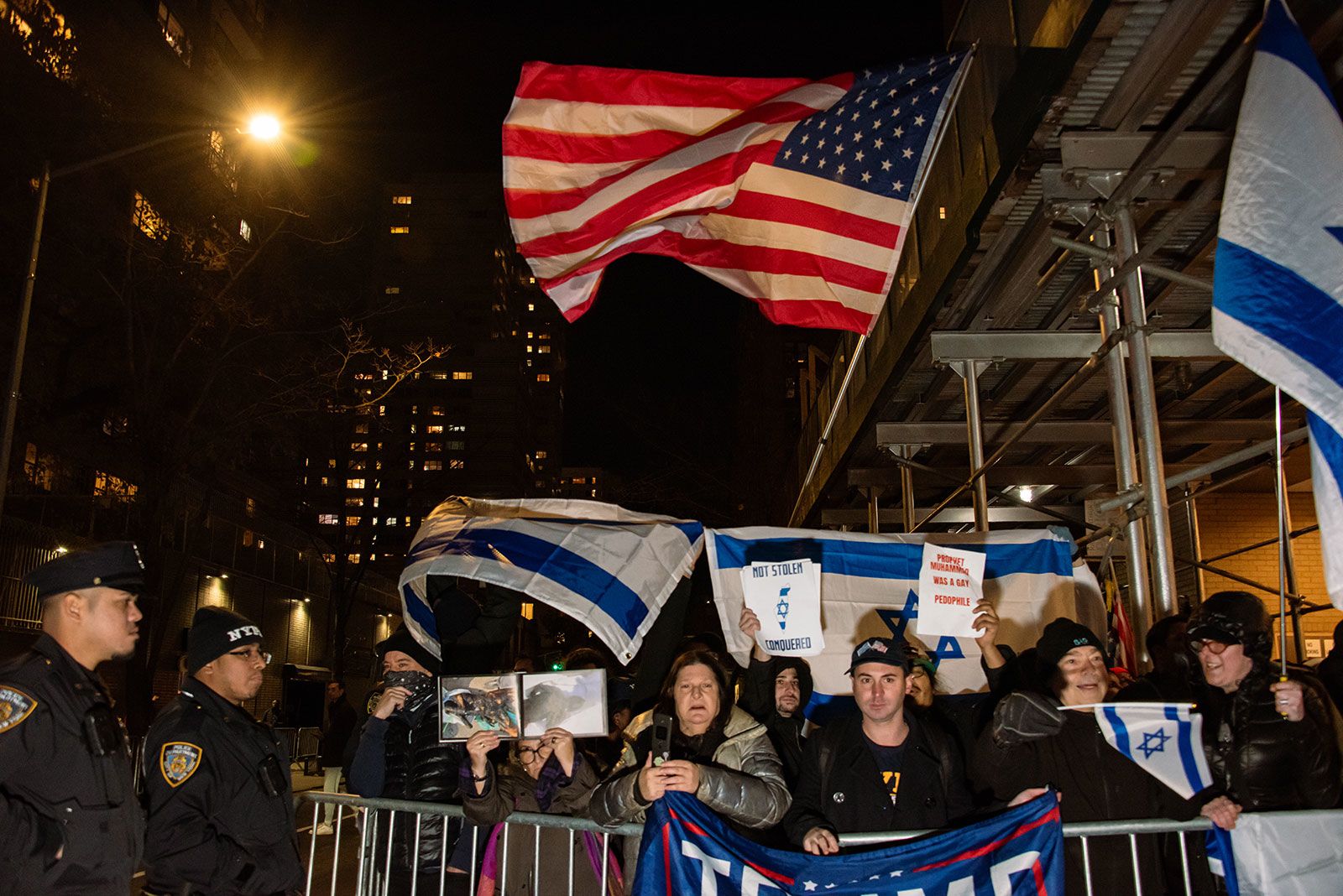 Protest pro-palestinian la sinagoga din NYC