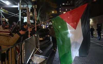 Reacții într-un protest pro-palestinian la o sinagogă din NYC