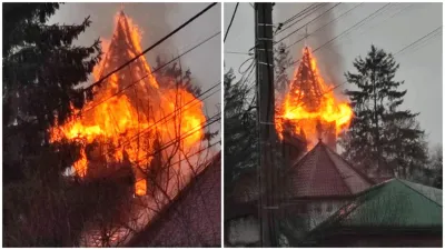 Incendiu devastator la biserica din Luncani, județul Bacău